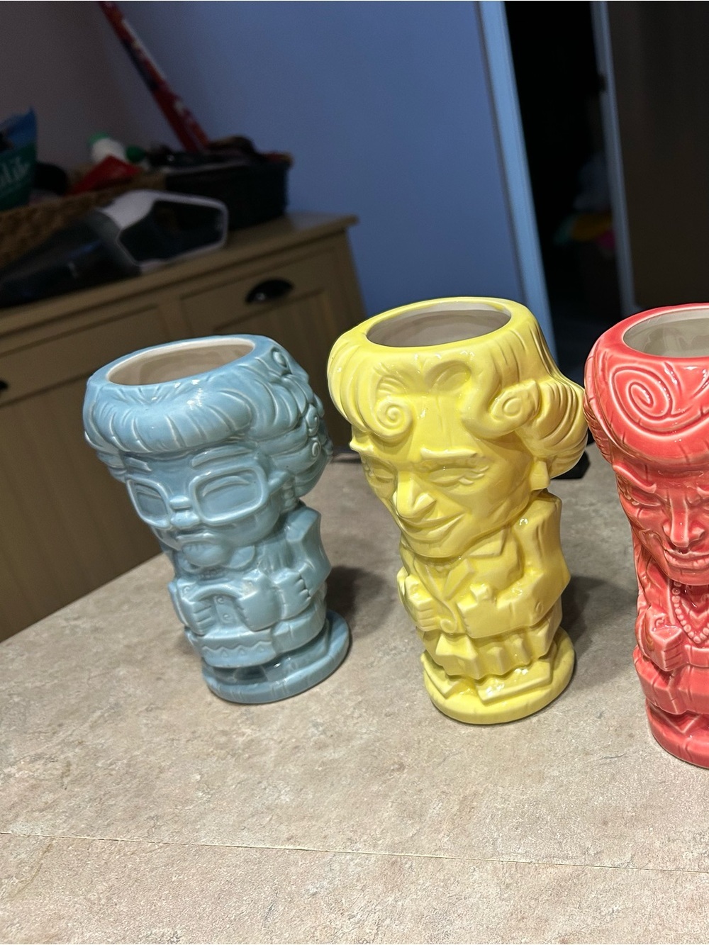 Colorful Ceramic Tiki vase Set - GOLDEN GIRLS